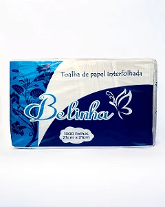 Papel toalha interfolha Branco 20x21cm 6 pacotes