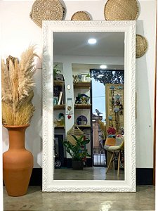 Espelho Grande Moldura Branca (1,03 x 1,83 largura e altura)