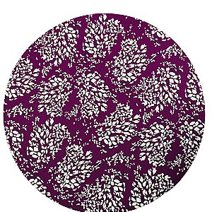 Capa De Sousplast Dupla Face - Marsala com estampa em folhas na cor areia - 35 cm diâmetro