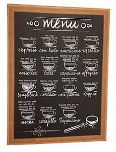 Quadro Decorativo "Menu Coffee"