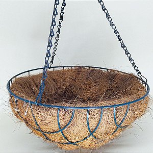 Cachepô Suspenso de Fibra Natural com Corrente Verde