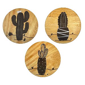 Placa Decorativa Coleção Cactos