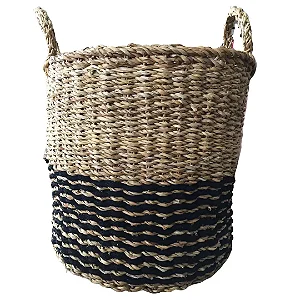 Cesto de Fibra Natural Cilindro com Alça