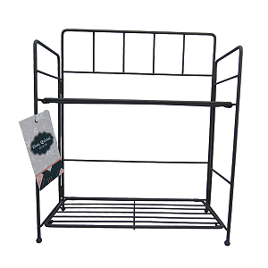 Prateleira de metal Double Deck cinza