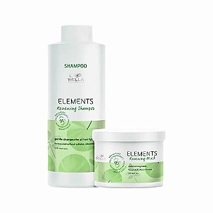 Kit Wella Elements Renewing Shampoo 1 Litro e Máscara 500ml