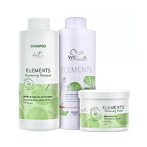Kit Wella Elements Shampoo e Condicionador 1L Másk 500ml