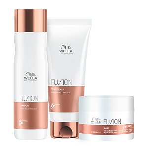 Kit Wella Fusion Shampoo 250ml + Condic. 200ml e Mask 150ml