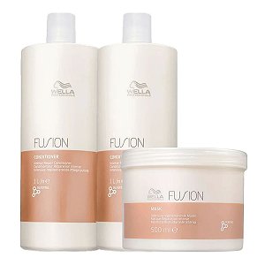 Kit Wella Fusion Shampoo e Condicion. De 1L + Máscara 500ml