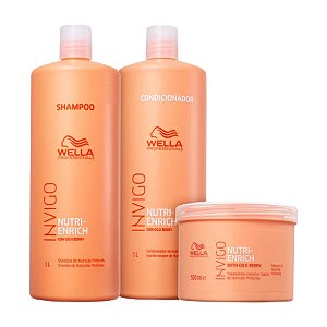 Kit Wella Invigo Enrich Shampoo E Condic. De 1L + Másk 500 G