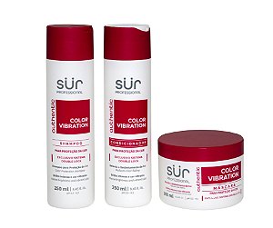 Kit Shampoo + Condicionador 250ml + Máscara 300ml SUR Professional Color Vibration