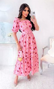 VESTIDO ÁGATHA ROSA FLORAL