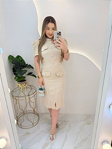 VESTIDO VIRGÍNIA BEGE