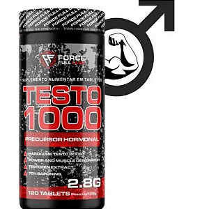 Testo 1000 Porção 2.8g Pré Hormonal Aumento Da Massa Muscular Força Vascularização 120 Tabletes 168g - Force Full Labz