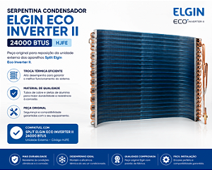 SERPENTINA CONDENSADOR SPLIT ELGIN ECO INVERTER II 24.000 BTUS - HJFE