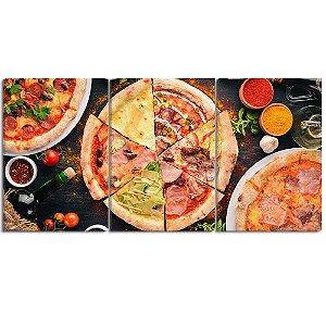 Quadro Pizza Vários Sabores Multiverso 28x60