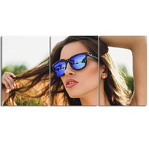Quadro Mulher Óculos de Sol Modelo 28x60
