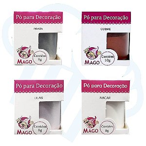 Kit Corante Alimenticio Pó Para Decoração Confeitaria Mago