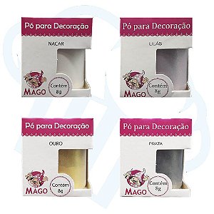 Kit Pó Para Decoração Corante Alimentício Mago