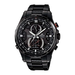 Relógio estilo Casio Edifice Chronograph EQW-A1200DC-1A na cor Preta com Detalhes Laranja