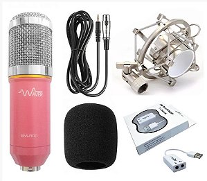 Microfone Condensador BM-800 Waver + Espuma + Aranha + Cabo - ROSA
