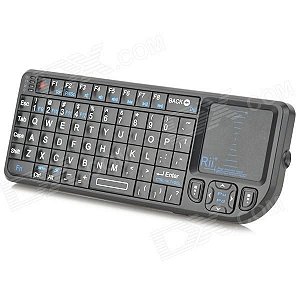 Rii RT-MWK01 teclado portátil recarregável 2.4G Mini sem fio com trackpad e Laser Vermelho