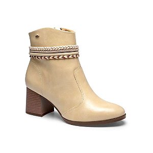 Bota Cano Curto Salto Alto Corda Tresse