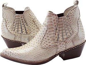 bota country couro de cobra