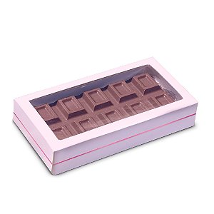 Caixa p/ Barra de Chocolate - Rosa Linha - Tam. 16,5x8,3x3 cm. - Pacote c/ 5 unid. - R$ 3,14