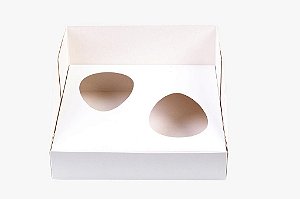 Cx. Páscoa 2 Ovos - Tam. 20,3x18,5x9 cm. - Branco