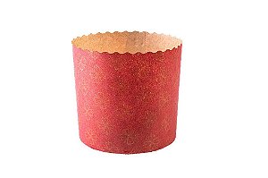 Panetone Vermelho Fiori - 250 g. - Tam. - 9x9 cm. - Pacote c/ 12 unid. – R$ 0,93 un.
