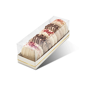 Caixa Para Macaron Elegante E Delicada - Diversas Cores - 14,5x4,5x4,5cm - Pacote Com 5 Unidades