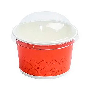 10 Potinho C/ Tampa Bolha Vermelho 240ml  Bolo Pote Forneável