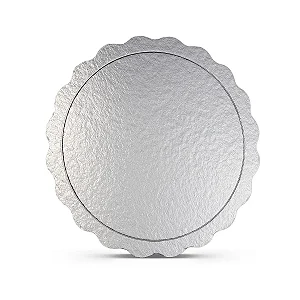 01 und Cake Board Liso - Tam. 240 mm - Prateado