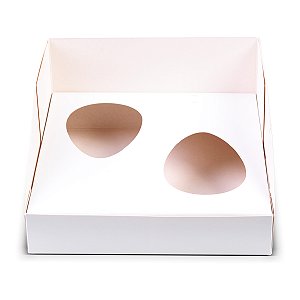 05 und. Caixa Ovo de Colher - 2 Ovos - 250g - 203x185x90 mm - Branco