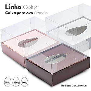 05 Caixa de Ovo de Colher 3 em 1  250g/350g/500g Chocolate 210x150x95mm PS3