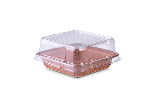 Embalagem Quadrada Forneavel com Tampa Para Brownie P |  6,8x6,8x1,6cm - (05 unidades)