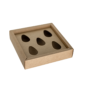 Caixa 5 Ovinhos com Tampa 50g | Kraft 200x200x80 mm -( 05 unidades )