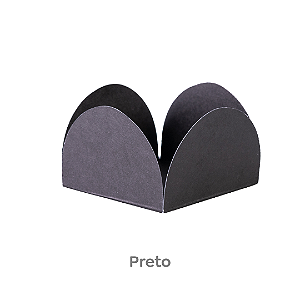 Forminha 4 pétalas - Tam. 35x35x22 mm - Preta - Pcte. c/ 500 unid.