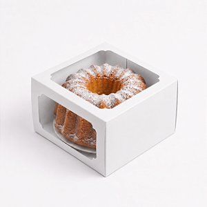 Caixa P/ Bolo Ana Costa 5Un 16X16X10Cm Com Visor Exposição Perfeita | Branco
