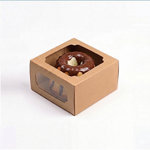 Caixa para Bolo com Visor 11x11cm Kraft - Exposição Perfeita Ana Costa | Kit 5un | Sulformas