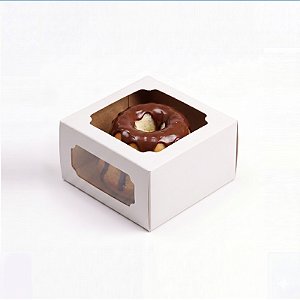 Caixa para Bolo com Visor 11x11cm Branca - Exposição Perfeita Ana Costa | Kit 5un | Sulformas
