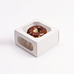 Caixa P/ Bolo Ana Costa 5Un 11X11X6Cm Com Visor Exposição Perfeita | Branco