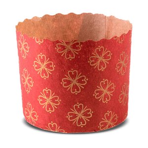 Forma Forneável P/Panetone 100Un 9X9Cm 250G | Vermelho