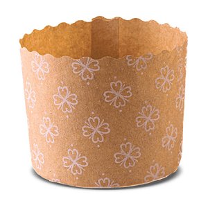Forma Forneável P/Panetone 100Un 7X6Cm 100G | Kraft Decorado