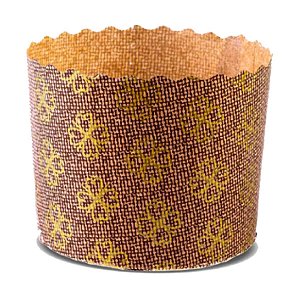 Forma Forneável P/Panetone 100Un 9X9Cm 250G Papel Italiano Fiori