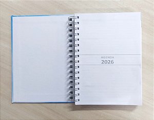 60 Agendas 2026 - 1 dia Por página Personalizada c/1 folha adicional (impressão frente)