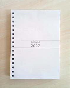 MIOLOS DE AGENDA 2027 - 1 DIA por Página (Cinza) Furados p/wire-ô 2:1