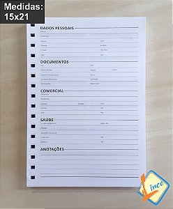 Miolos de Agenda Permanente Furados p/wire-ô + Pares Paraná