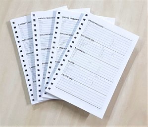 Miolos Mini Caderninhos / Agendinhas 10x15 C/50fls Furados p/wire-ô