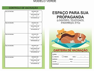 Carteirinha de Vacinação PET Personalizada